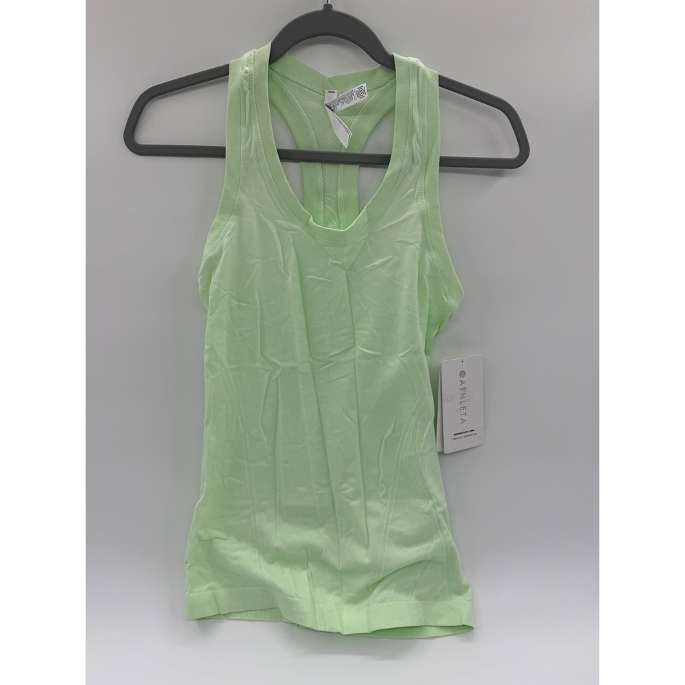 Athleta Momentum Tank Womens XS Light Green Seamless Racerback Top 530501